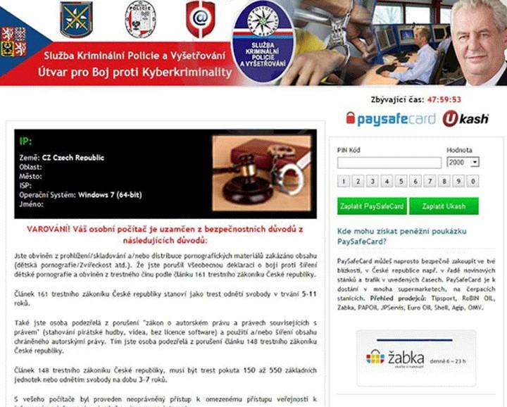 Malware Ransomware nešifrující malware vydírání pod záminkou nelegálního chování uživatele Cryptolocker šifrující malware, šifrující ransomware Horší varianta Šifruje soubory (dokumenty, fotky, e
