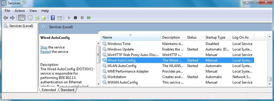 Implementace 51 Obr. 17 Služby ve Windows 7 Po rozkliknutí této služby byly zobrazeny její vlastnosti. Případně přes pravé tlačítko/properties (vlastnosti).