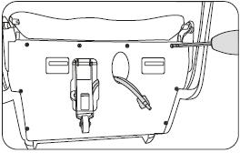 9) Provlečte vzduchovou trubici a elektrický kabel deskou základny a