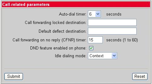 Parametry volání Popis parametrů v menu telefonu, viz následující stránky: Automatické zpoždění