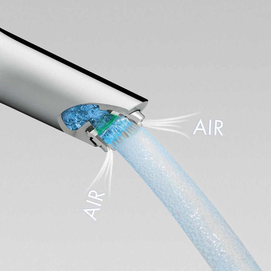 Talis Technologie TECHNOLOGIE AIRPOWER. Větší požitek a vyšší účinnost díky AirPower. Díky technologii AirPower je voda bohatě smíšena se vzduchem.