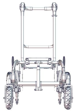 2 1 PŘIPRVENO K POUŽITÍ Multi Frame je v okamžiku dodání rozložený, ale jeho složení je velmi snadné: 1) Stiskněte tlačítka () na obou stranách rukojeti a vyklopte tlakem