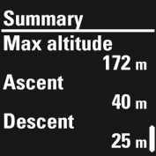 Více informací viz Běžecký index. Maximální nadmořská výška (vyběhnuté metry/stopy a seběhnuté metry/stopy). Tyto hodnoty můžete sledovat, jestliže jste trénovali venku a měli zapnutou GPS.