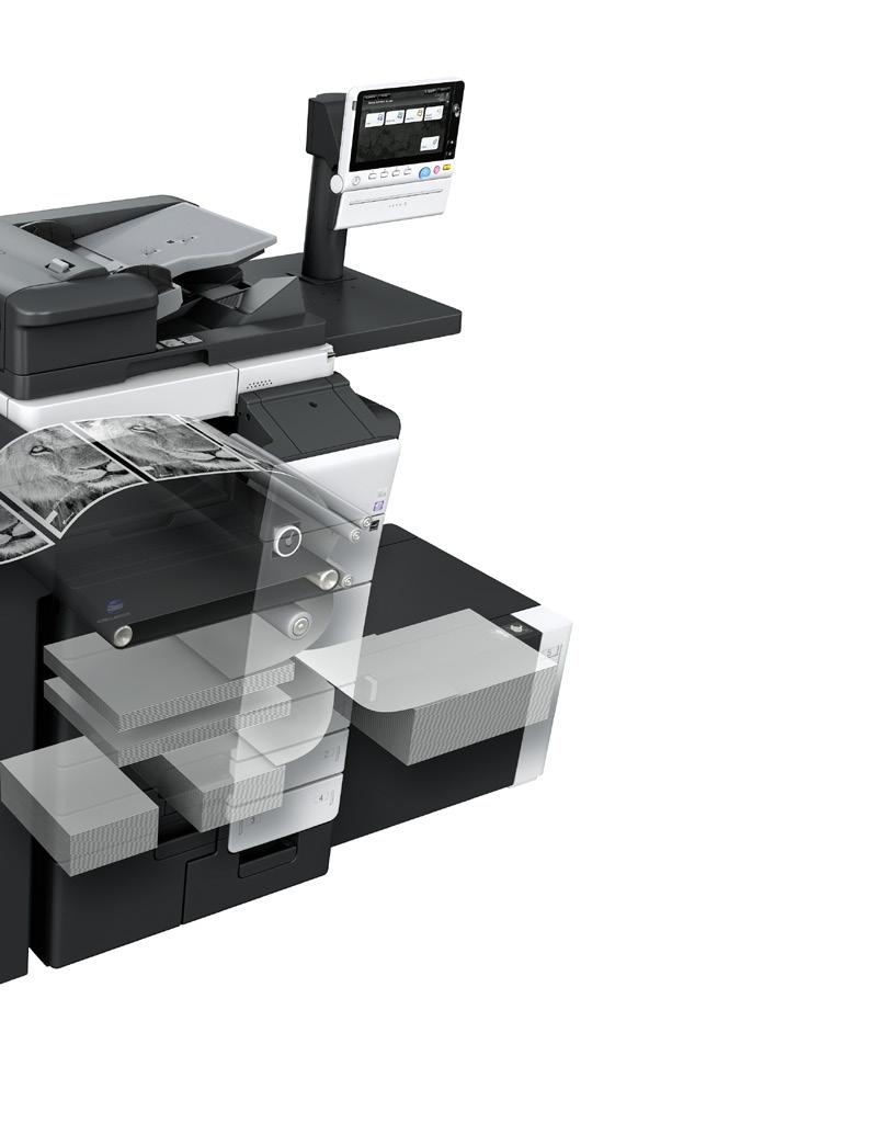 ŠPIČKOVÁ SPRÁVA BAREV Vestavěný tiskový řadič EFI FIERY Prostřednictvím Command Workstation nabízí Fiery výkonnou moderní platformu, kombinující uživatelské pohodlí s vynikajícími funkcemi pro práci