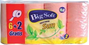 10 ks Big Soft Sun toaletní papír 2-vrstvý 6 + 2 GRATIS Jar