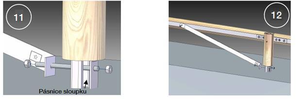 Ve spodní části stojiny všech sloupků C 100 je proveden podélný otvor, kterým se protahuje závitové táhlo o průměru 20 mm.