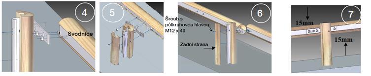 6) Instalace diagonál (napínačů) (výkres č. 7 a 8) Instalace diagonál (napínačů) tzv.