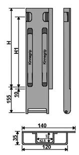 Sloupky Kinnegrip K20-1 uzávěr Sloupek Kinnegrip K20 přední číslo výška [H] H1 typ hmotnost materiál 2474PP 400 357 pravý 2,5 kg ocel
