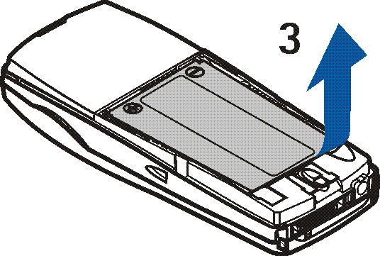 2. Zdvihnutím vyjmìte baterii (3). 3.