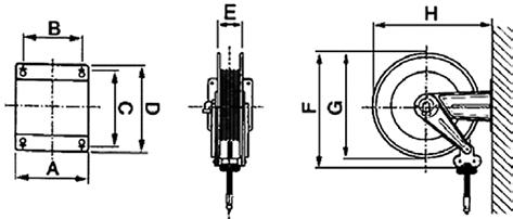 Samonavíjecí hadicové bubny ECODORA Série 430 / 530 / 540 / 560 Těsnění: Práškovaná uhlíková ocel Viton Do +130 C Automatické hadicové navíjecí bubny pro studenou i horkou vodu, oleje, maziva a jiná