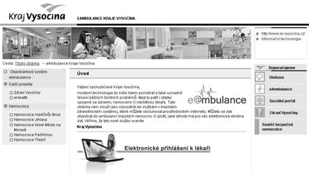 Elektronická evidence ambulancí - Kraj Vysočina Realita, personalizovaný NIS - červen 2013 55 ehealth projekty