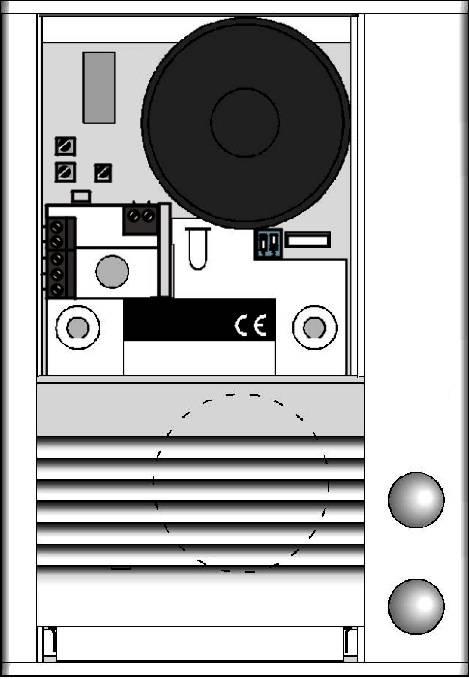 2.2 Umístění funkčních částí SlimDoorPhone Všechny montážní, ovládací a nastavovací prvky jsou umístěny pod krytem reproduktoru.