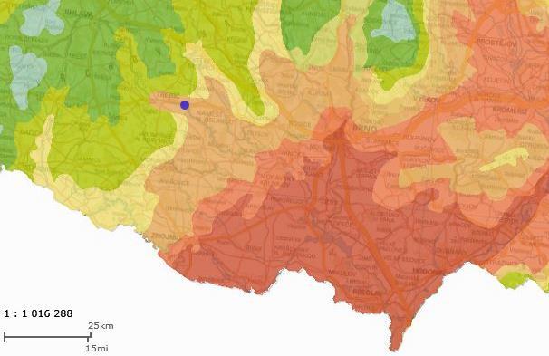 Obrázek 2: Městys Vladislav na mapě klimatických oblastí dle Quitt, 1971, zdroj: mapy.nature.cz Celé katastrální území městysu spadá do působnosti Povodí Moravy, s. p. Nejvýznamnějším vodním tokem je Jihlava.