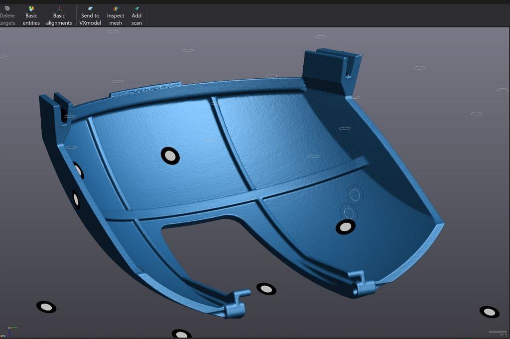 Model získaný 3D skenováním a úpravou v prostředí programu VXelements byl exportován do softwaru