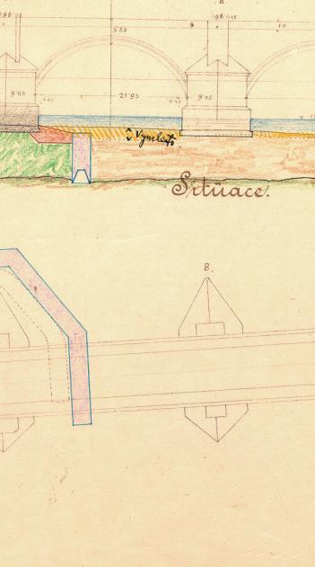 (documentation of 1900) bridge parts damaged during the floods