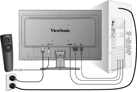 Rychlá instalace 1. Připojení napájecího kabelu a adaptéru AC/DC 2. Připojení videokabelu Zkontrolujte, zda jsou monitor LCD a počítač VYPNUTÉ. V případě potřeby odmontujte kryty zadního panelu.