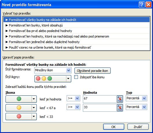 Ak nám ani jedna z pripravených šablón nevyhovuje, opäť máme na výber možnosť Ďalšie pravidlá, kde podmienku môžeme