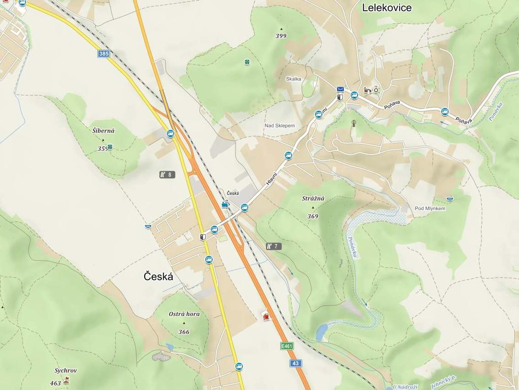 IVVIC ÁKUPÍ ZÓ ITUC PŘCHDÉH DPRVÍH ZČÍ I/43 MUK HRDCKÁ 03 - RMP KUŘIM - IVVIC 04 - RMP IVVIC - R JÍZDÁ TR Detail - sjezd ze sil. I/43 na sil.