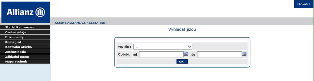 Kniha jízd Kniha jízd je funkce, jejíž pomocí je možné vygenerovat a uložit pro vlastní potřebu záznam cest za vybrané časové