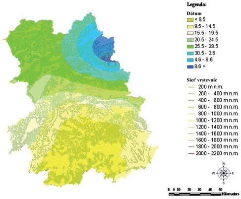 mája do 10. júna. V týchto oblastiach sa prejavila väčšia variabilita na jednotlivých lokalitách.