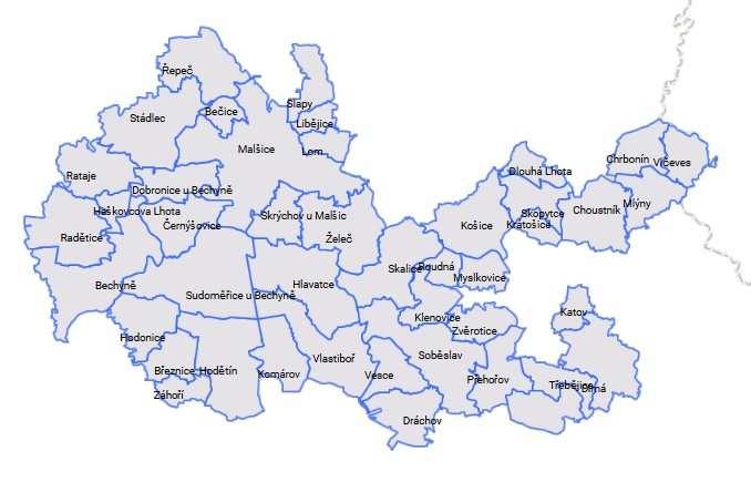 Obrázek č. 1 Mapa územní působnosti MAS Lužnice Zdroj: vlastní zpracování MAS Lužnice (Místní akční skupina) byla založena 30. 9.