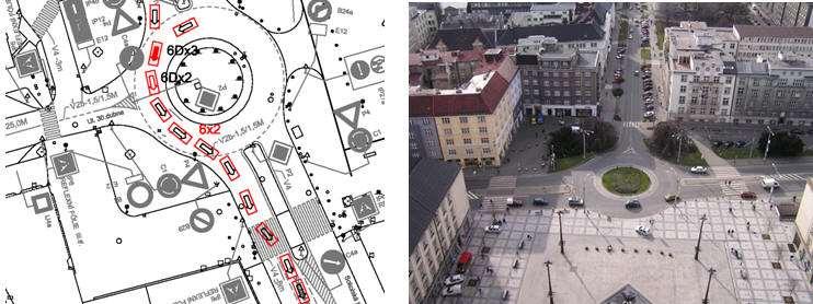 Obr. 5 Sledování konflktních stuací na Prokešově náměstí rok 2006 a 2007; Zdroj: