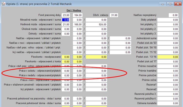 Automatické nastavenie výpočtu mzdového zvýhodnenia/príplatku Pokiaľ máte nastavené automatický výpočet v časti PROLMY Vstup/oprava Rôzne parametre Nastavenie príplatkov a meníte spôsob nastavenia,