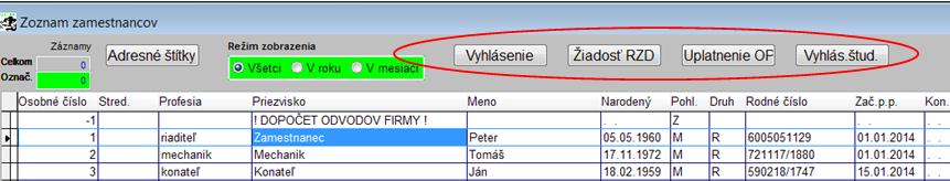 Poznámka2: Ak posielate výplatné listiny na mailové adresy pracovníkov, tak je možné rozšíriť zasielanie mailom aj na potvrdenia o mzde, resp. potvrdenia o ročnom zúčtovaní.