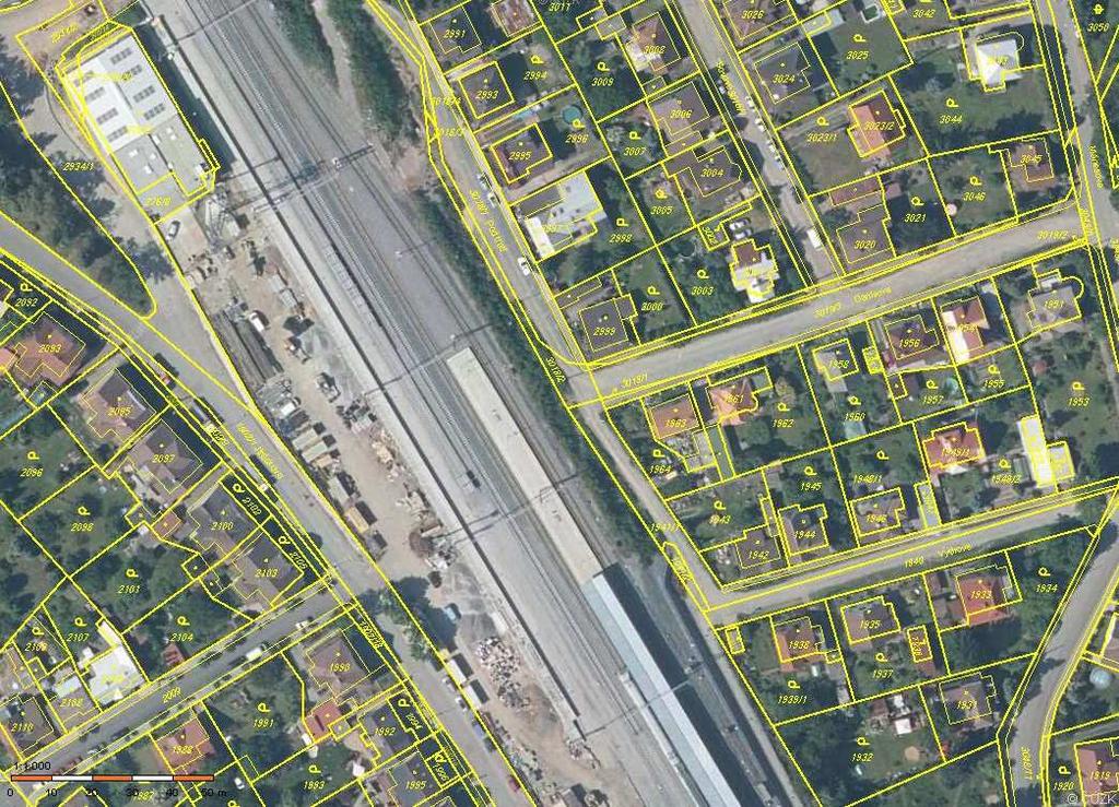 Orientační lokalizace řešené plochy v katastrální mapě (zdroj: