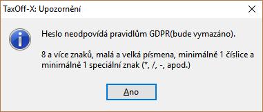 nastavení hesla pro šifrování dokumentů pro klienty: Zde jsou k dispozici 2 základní úrovně nastavení (pro