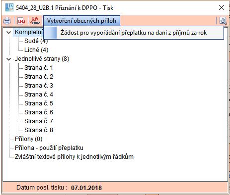 které vytvoří PDF opis vybrané přílohy a