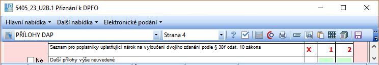Zvláštní textové přílohy k jednotlivým řádkům, dodatečné přiznání Pokud byly důvody pro podání přiznání rozepsány k řádku v záhlaví, PDF opis zvláštní textové přílohy Dále doplněna prostupná