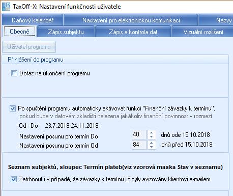 termínu viz Nastavení funkčnosti uživatele / Obecně: Rovněž je možné zatržení parametrem potlačit, pokud již byl klientovi na daný termín odeslán email (samostatně, či hromadně, to nehraje roli).