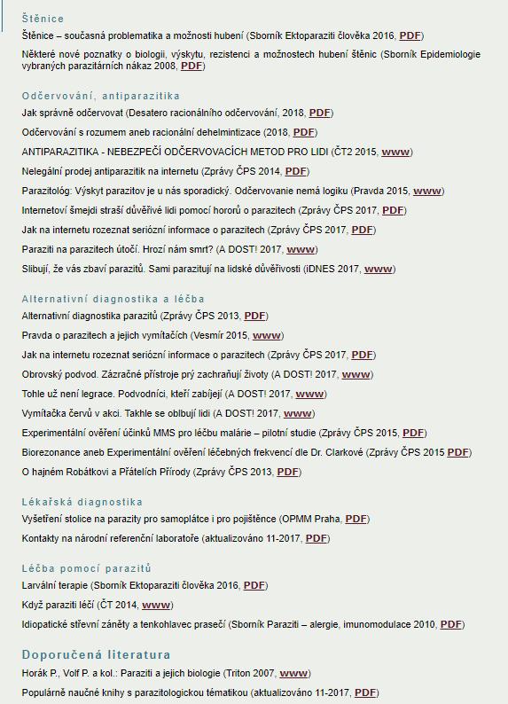 Jeden z nejnovějších příspěvků na webu ČPS v sekci PRO VEŘEJNOST je