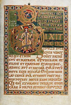 Vyšehradský kodex iluminovaný románský evangelistář (kniha obsahující výňatky z evangelií) vznikl zřejmě v době korunovace
