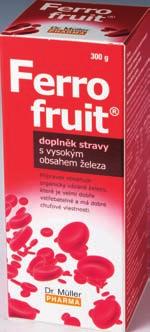 Ferrofruit je vhodný pro doplnění železa: při zvýšené únavě a rekonvalescenci pro dárce krve pro ženy v období menstruace pro děti v období růstu pro dospívající pro starší lidi Složení: invertní
