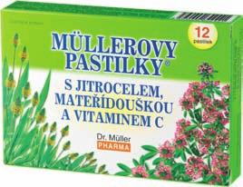 Müllerovy pastilky jsou vhodné pro dospělé a většina i pro děti a lze je výhodně kombinovat s Müllerovými sirupy a s Müllerovými čaji.