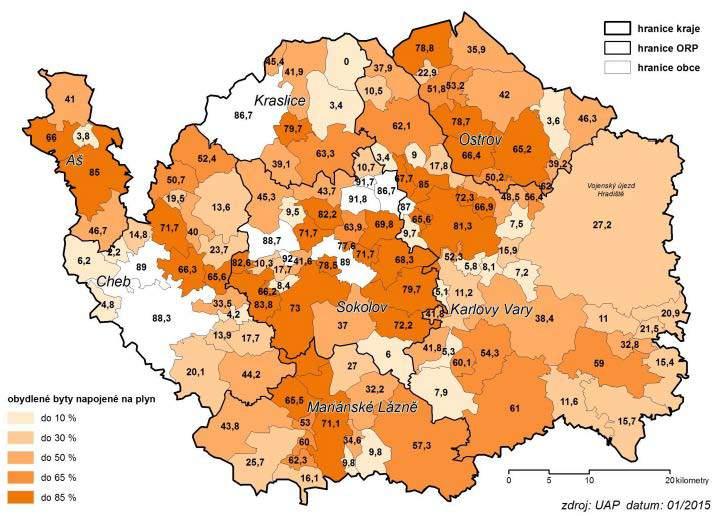 plynovodní sít pro rok 2015 Zdroj: [Územně analytické
