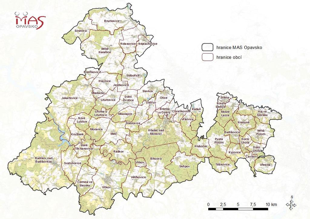 Obrázek 1 - Mapa obcí v území působnosti
