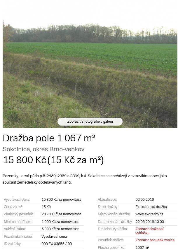 Znalecký posudek č. 2640... 97EX 6233/11 Parcelní Výměra Jedn. cena Srážka Cena Typ Název číslo [m 2 ] [Kč/m 2 ] [Kč] 9 odst.