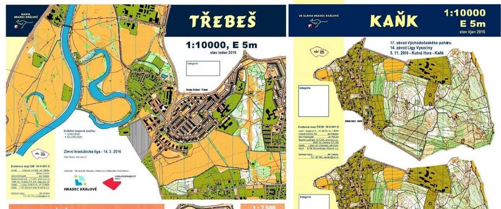 Vydávání map pro orientační běh V roce 2016 jsme zpracovali a vydali následující mapy:
