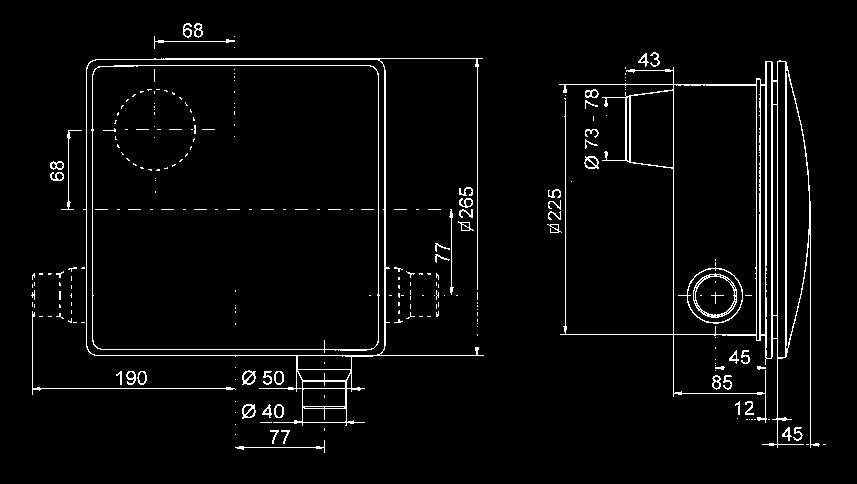 stoupací šachtě pomocí konzol, rozměry konzol na dotaz energy efficient system IP 45 záslepka pro omítání mřížka s