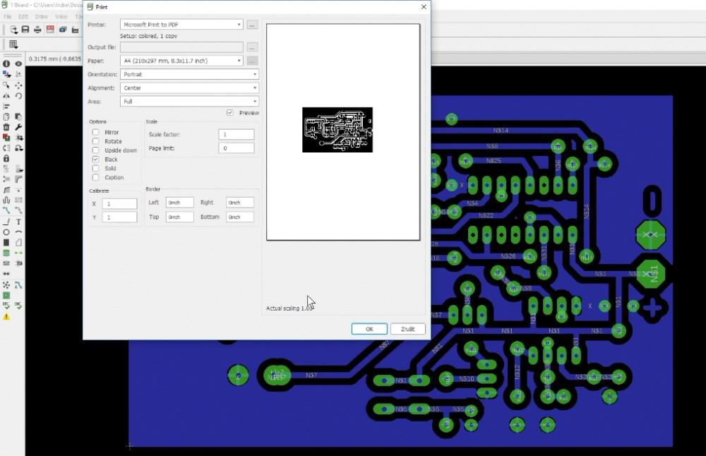 K následným výstupům patří CAM Processor, kde je možnost vygenerovat výstupní soubory pro mechanické stroje ve formátu s příponou gbr a xln (Gerber a Excellon).