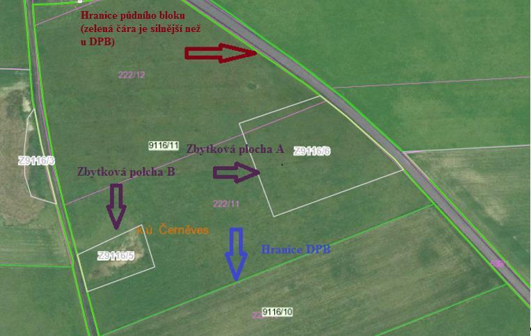 DPB, zbytkové plochy.
