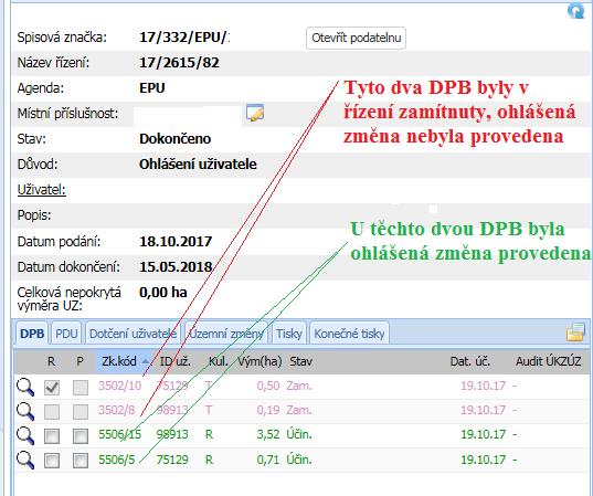 oběma oznámením námitku, která musí být řádně odůvodněna a doručena na SZIF ve stanovené lhůtě 7. Obrázek č. 24 ukazuje právě tento případ.