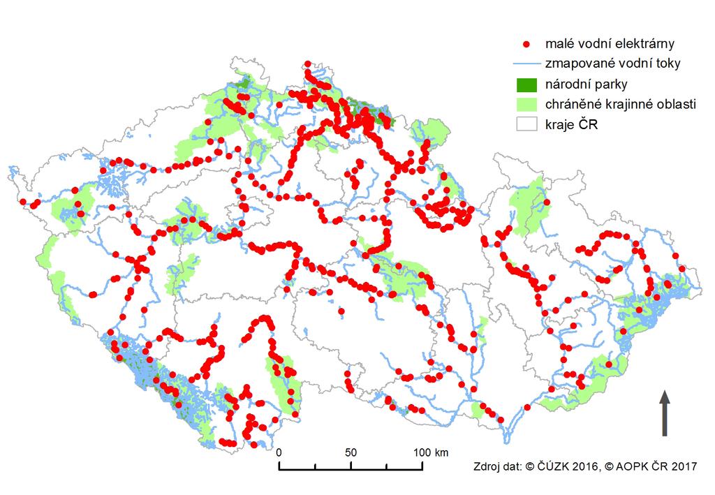 15 fenoménem na většině vodních toků ČR vyjma toků zařazených mezi prioritní vodní toky v rámci Koncepce zprůchodnění říční sítě ČR (MŽP aj., aktualizace 2014). Obr.