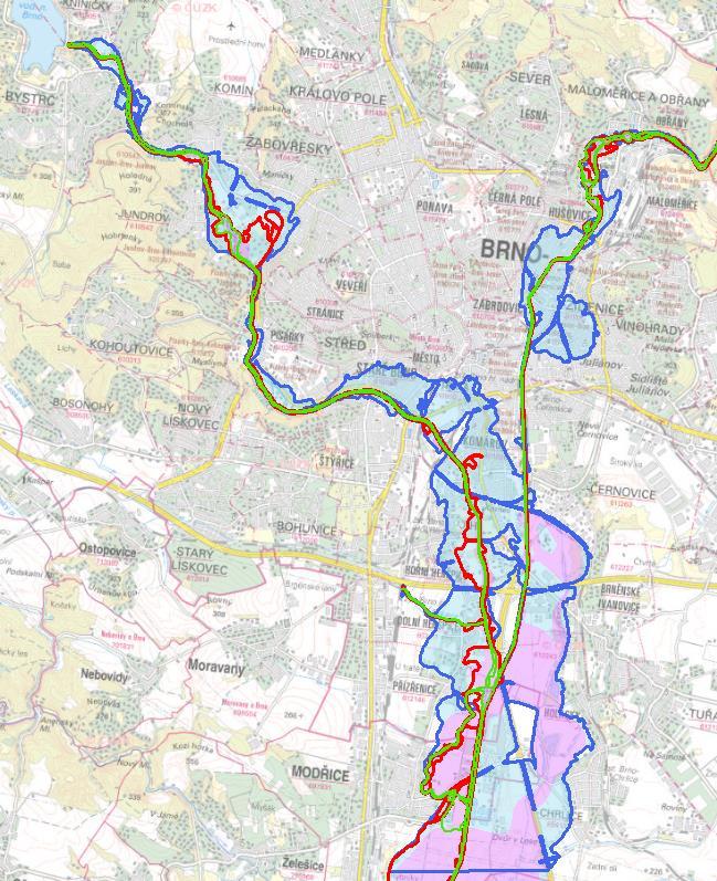 Záplavová území Brno Stanoveno vodoprávním úřadem Krajským úřadem JM kraje dne