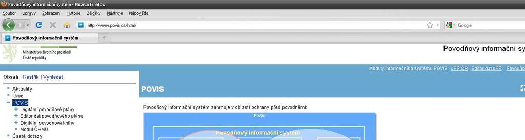 POVIS informační platforma odňový informační systém