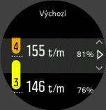 TF Nastavte maximální tepovou frekvenci z nastavení na Trénink» Zóny intenzity» Výchozí zóny 1. Vyberte max. TF (nejvyšší hodnota, bpm) a stiskněte prostřední tlačítko. 2.