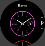 Ciferníky Suunto 3 Fitness dodává se s několika ciferníky, z nichž je možno si vybrat, jak digitálními, tak analogovými. Změna ciferníku: 1.